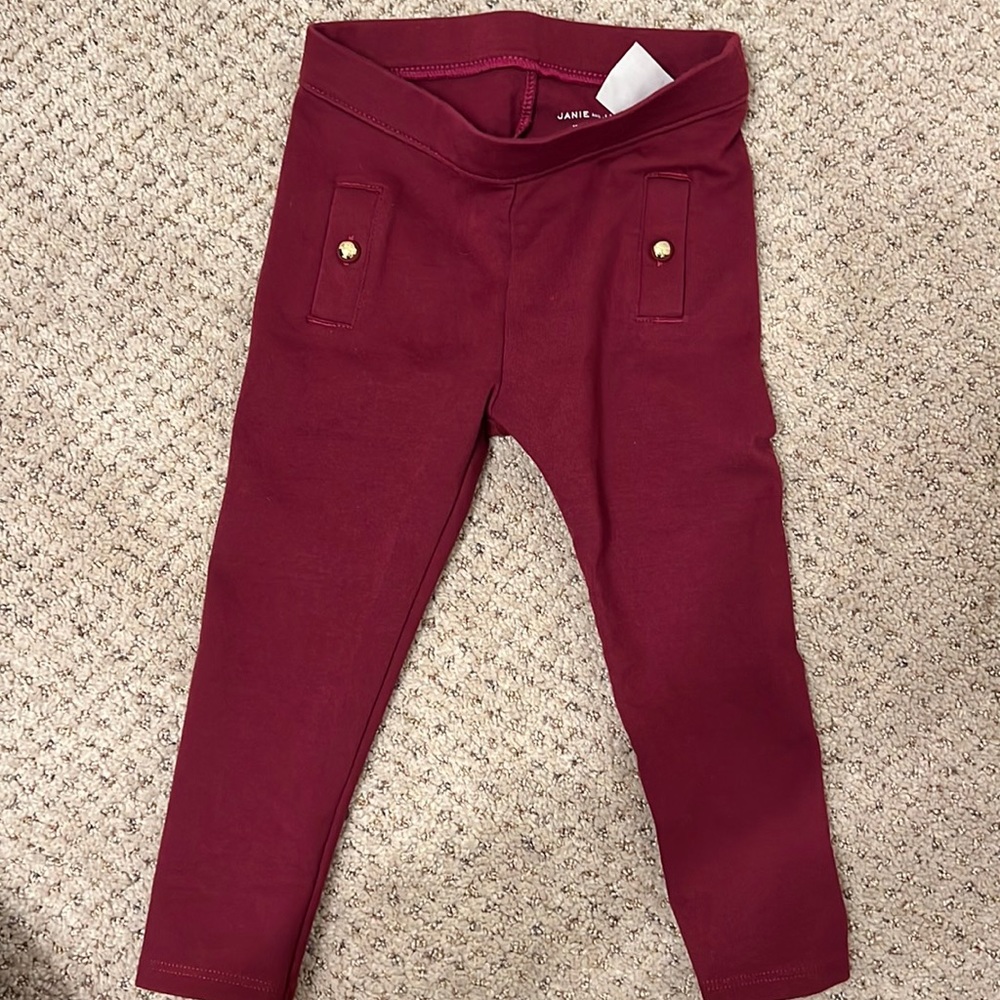 Janie and Jack Maroon Thick Stretchy Legging